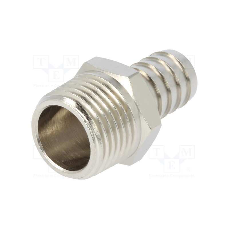 10 pcs : 3040 14-1/2 - Push-in fitting, connector pipe, nickel plated brass, 14mm