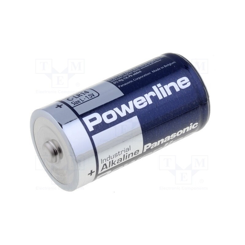 10 pcs : POWERLINE LR14 - Battery: alkaline, 1.5V, C, non-rechargeable