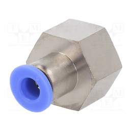 10 pcs : 124.038-6 - Push-in fitting, straight, -0.95÷15bar, nickel plated brass
