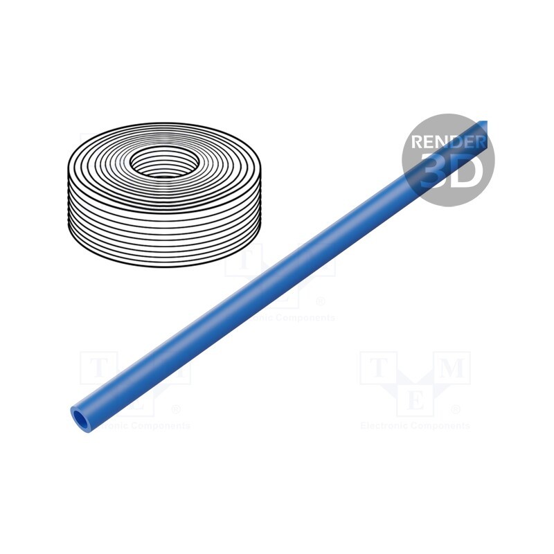 10 m : 197385 - Pneumatic tubing, -0.95÷10bar, PUN-H, Tube in.diam: 5.7mm, blue