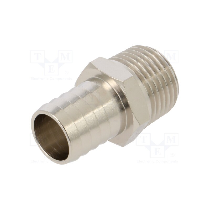 10 pcs : 3040 17-1/2 - Push-in fitting, connector pipe, nickel plated brass, 17mm