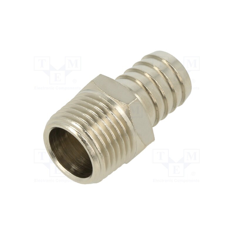 10 pcs : 3040 16-1/2 - Push-in fitting, connector pipe, nickel plated brass, 16mm
