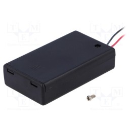 10 pcs : SBH-431-1AS - Holder, AAA,R3, Batt.no: 3, cables, black, 150mm, with switch