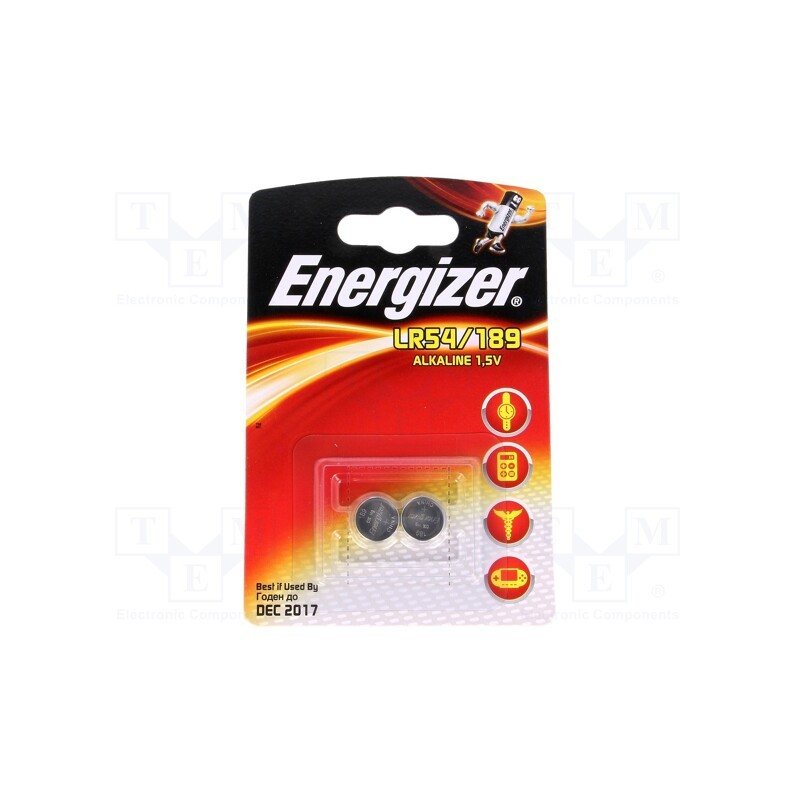 10 set : LR54 189 - Battery: alkaline, 1.5V, LR54,coin, 80mAh, non-rechargeable, 2pcs.