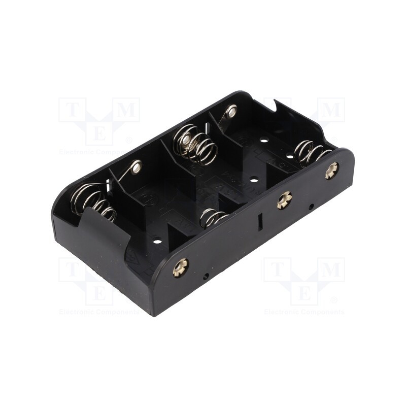 10 pcs : BH-243B - Holder, C,R14, Batt.no: 4, 6F22 type, black