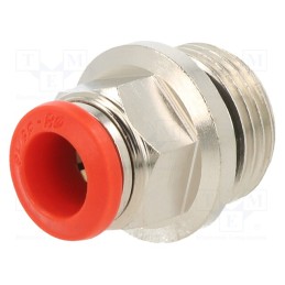 10 pcs : 50020 8-3/8 - Push-in fitting, straight, -0.99÷20bar, nickel plated brass