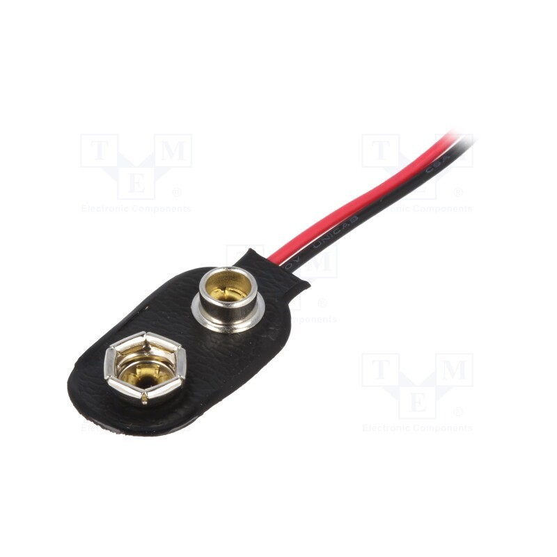 50 pcs : BS-IC - 6F22 connector, 6F22,6LR61, Batt.no: 1, cables, 150mm