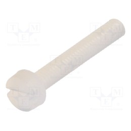 50 pcs : 8G201M2.5X16 - Screw, M2.5x16, 0.45, Head: cheese head, slotted, 0,7mm, polyamide