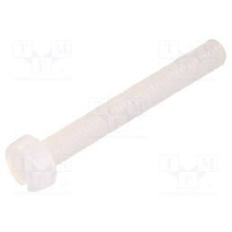 50 pcs : 8G201V50034 - Screw, M2.5x20, 0.45, Head: cheese head, slotted, 0,7mm, polyamide