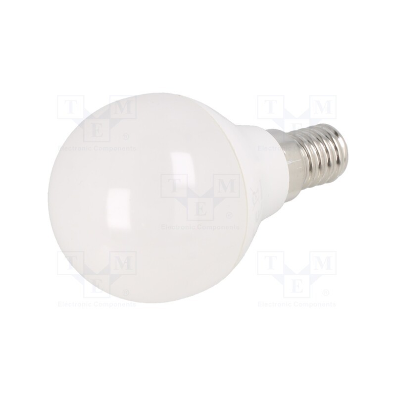 10 pcs : GT-B45WW5W-3 - LED lamp, warm white, E14, 230VAC, 5W, 200°, 3000K, 3pcs.