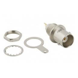 2 pcs - Amphenol RF BNC Series, jack Panel Mount BNC Connector, 50Ω, Solder Termination, Straight Body