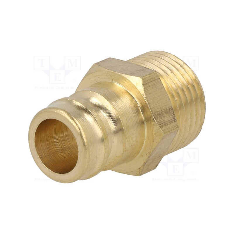 10 pcs : K09H GZ38 - Connector, connector pipe, max.15bar, Enclos.mat: brass, Seal: FPM