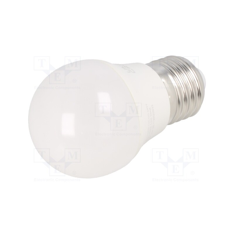 10 pcs : GT-B45CWW5W-3 - LED lamp, warm white, E27, 230VAC, 5W, 200°, 3000K, 3pcs.