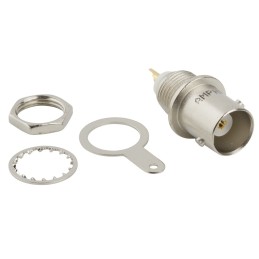 2 pcs - Amphenol RF BNC Series, jack Panel Mount BNC Connector, 50Ω, Solder Termination, Straight Body