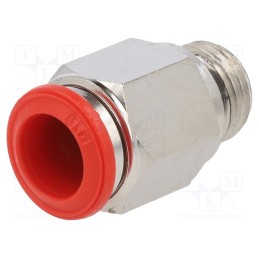 10 pcs : 50020 10-1/4 - Push-in fitting, straight, -0.99÷20bar, nickel plated brass