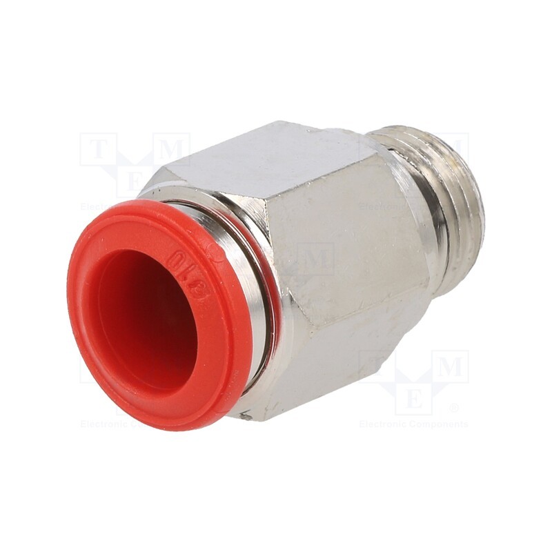 10 pcs : 50020 10-1/4 - Push-in fitting, straight, -0.99÷20bar, nickel plated brass