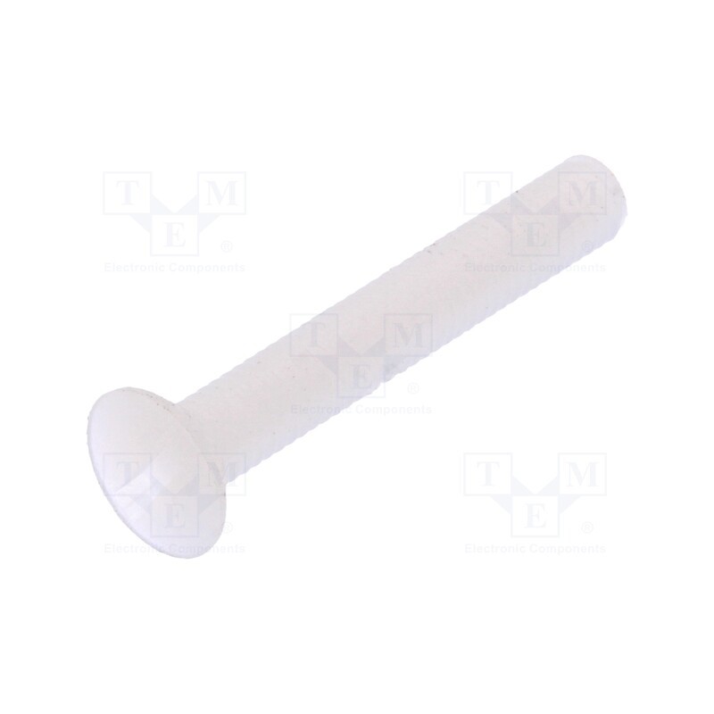 50 pcs : 8G202M3X20 - Screw, M3x20, 0.5, Head: countersunk, slotted, 1mm, polyamide