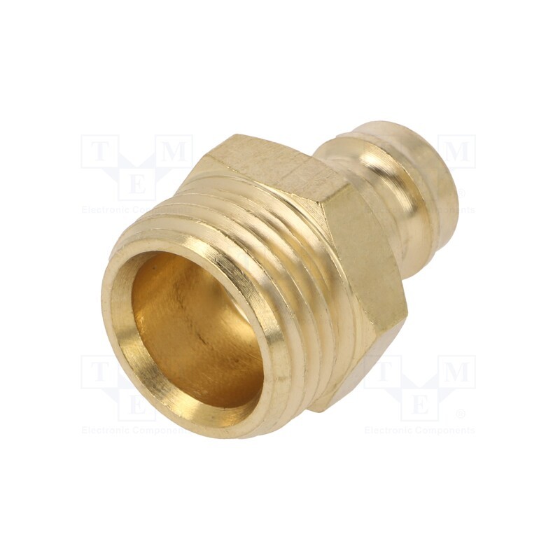 10 pcs : K09H GZ12 - Connector, connector pipe, max.15bar, Enclos.mat: brass, Seal: FPM