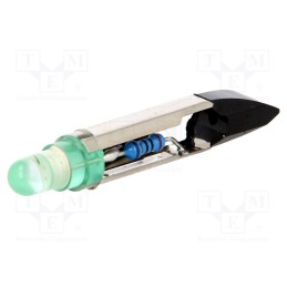 10 pcs : LG-T6.8-12AC/DC - LED lamp, green, T6,8, 12VDC, 12VAC