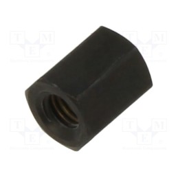 50 pcs : 113X06SW - Screwed spacer sleeve, 6mm, Int.thread: M3, hexagonal, brass