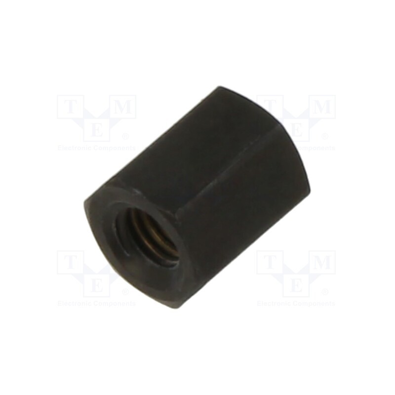 50 pcs : 113X06SW - Screwed spacer sleeve, 6mm, Int.thread: M3, hexagonal, brass