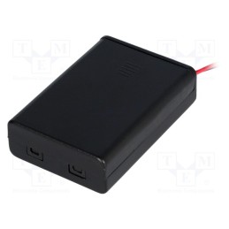 10 pcs : SBH-431A - Holder, AAA,R3, Batt.no: 3, cables, black, 150mm