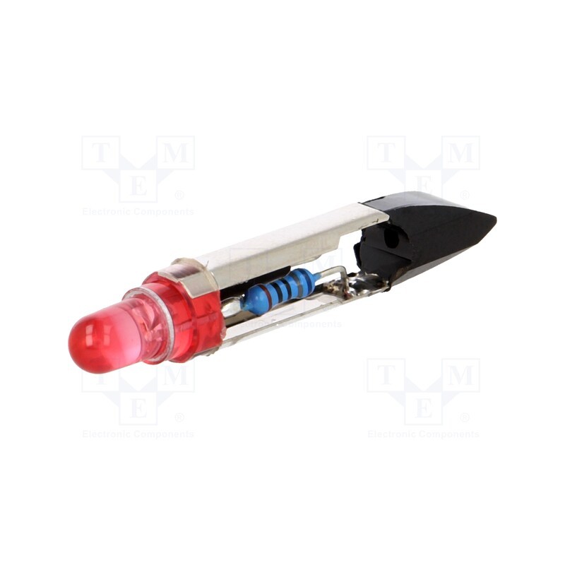 10 pcs : LR-T6.8-24AC/DC - LED lamp, red, T6,8, 24VDC, 24VAC