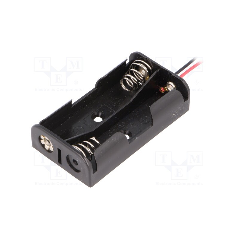 10 pcs : 2463 - Holder, AA,R6, Batt.no: 2, on panel, leads 150mm