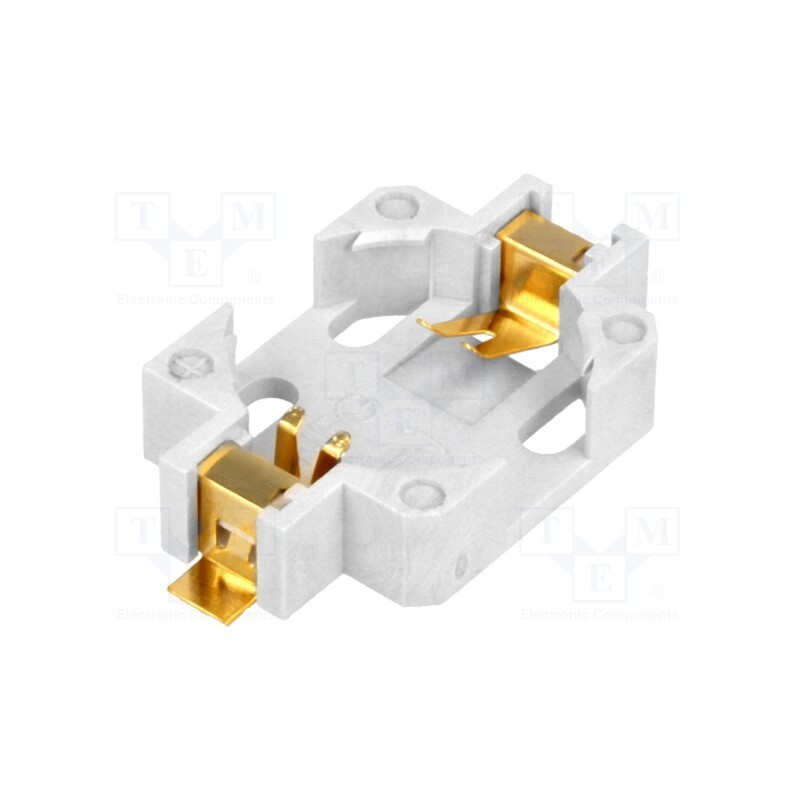 10 pcs : 504 - Socket, BR1625,CR1625, Batt.no: 1, horizontal,SMT, H: 5.4mm, Ø: 16mm