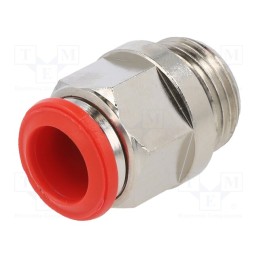 10 pcs : 50020 10-3/8 - Push-in fitting, straight, -0.99÷20bar, nickel plated brass