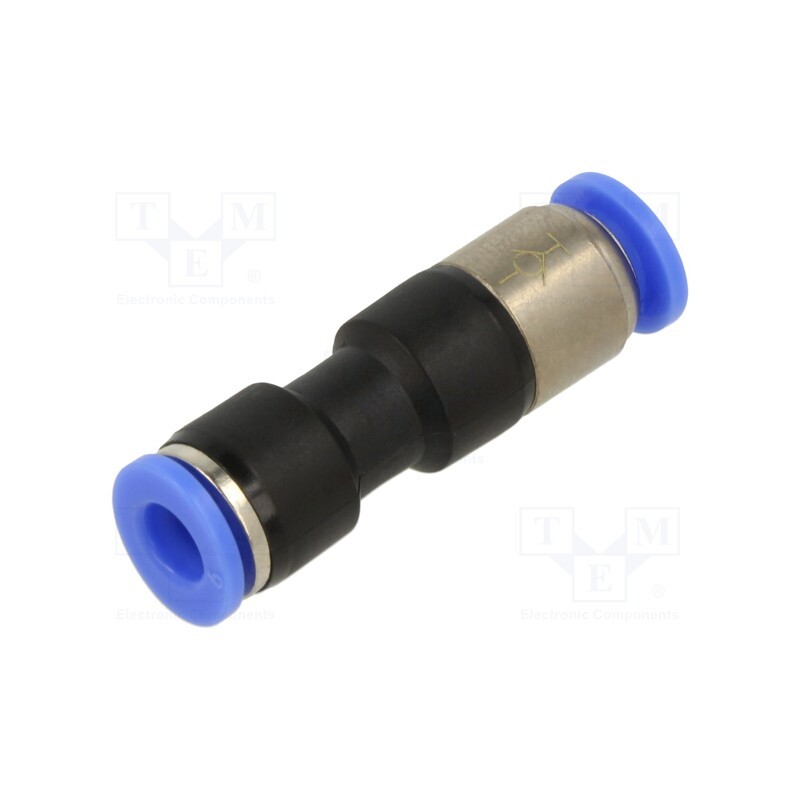 10 pcs : 199.06 - Stop valve, -0.95÷15bar, nickel plated brass,PBT, 6mmx2, 0÷60°C