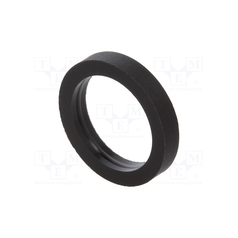 50 pcs : 3812/9.1X02 - Spacer sleeve, cylindrical, polyamide, L: 2mm, Øout: 12mm, black