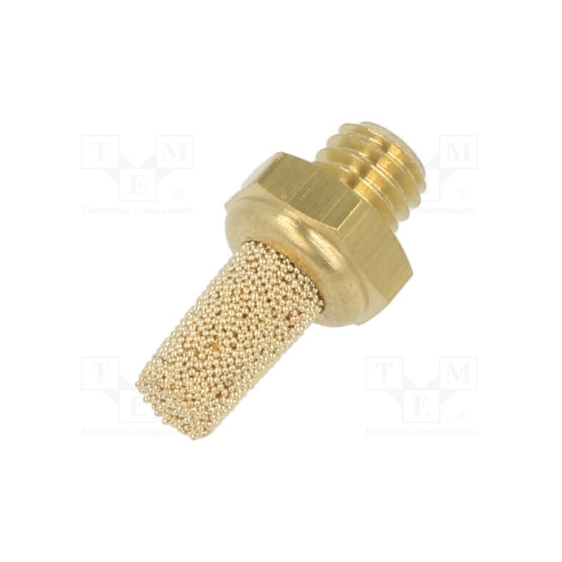 10 pcs : 7030 M5 - Sound suppression silencer, Thread: M5, sintered bronze, F: 4mm