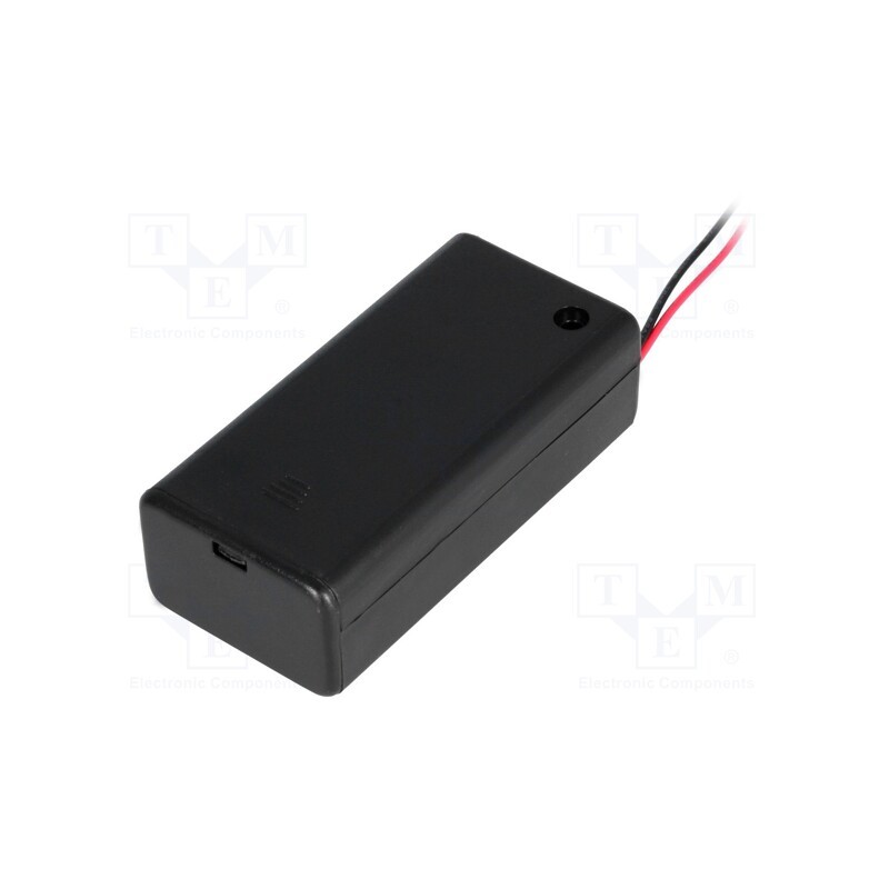 10 pcs : SBH-9VAS - Holder, 6F22,6LR61, Batt.no: 1, cables, black, 150mm, with switch