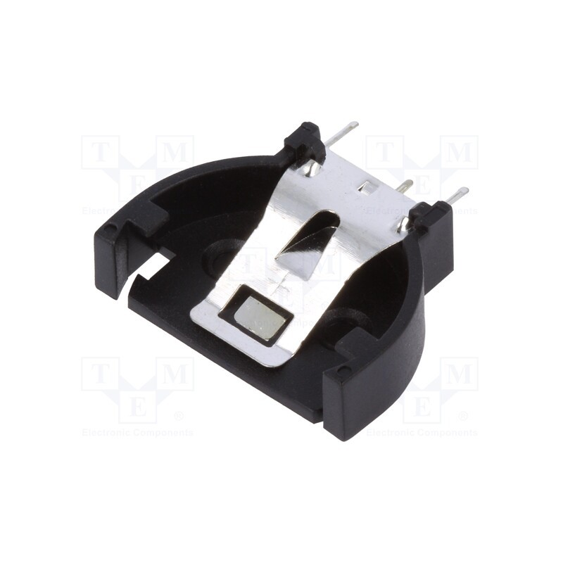 50 pcs : DS1092-02-B6P - Socket, CR2032,DL2032, Batt.no: 1, vertical,THT, H: 16.9mm, black