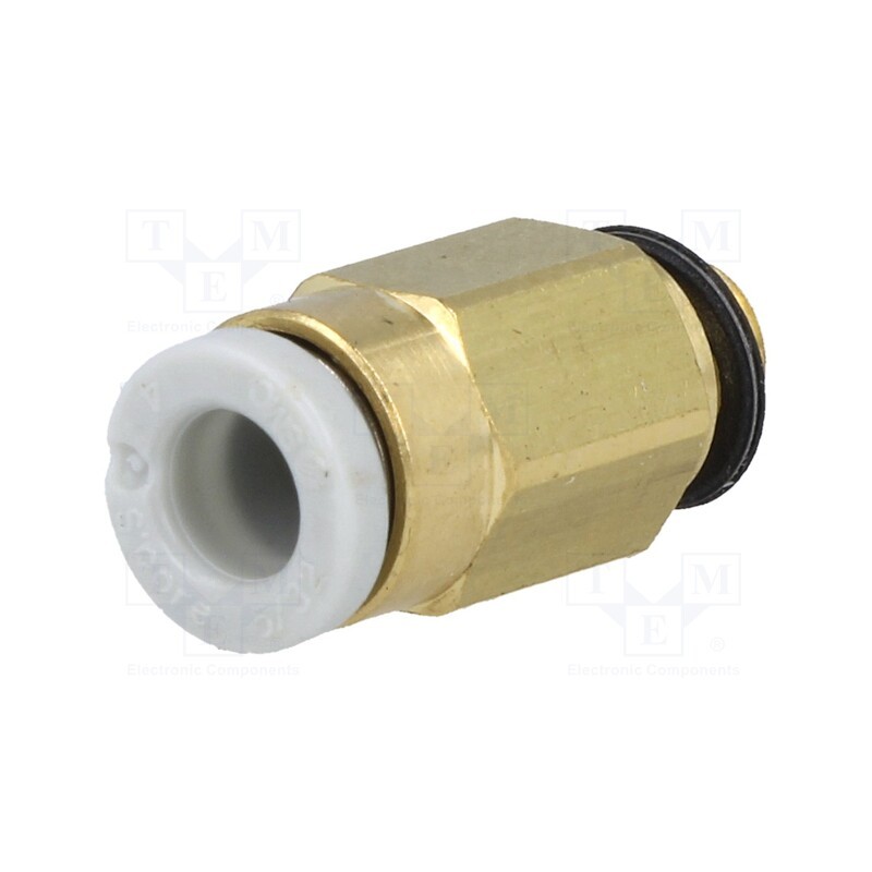 10 pcs : KQ2H04-M5A - Push-in fitting, threaded,straight, -1÷10bar, brass, Thread: M5