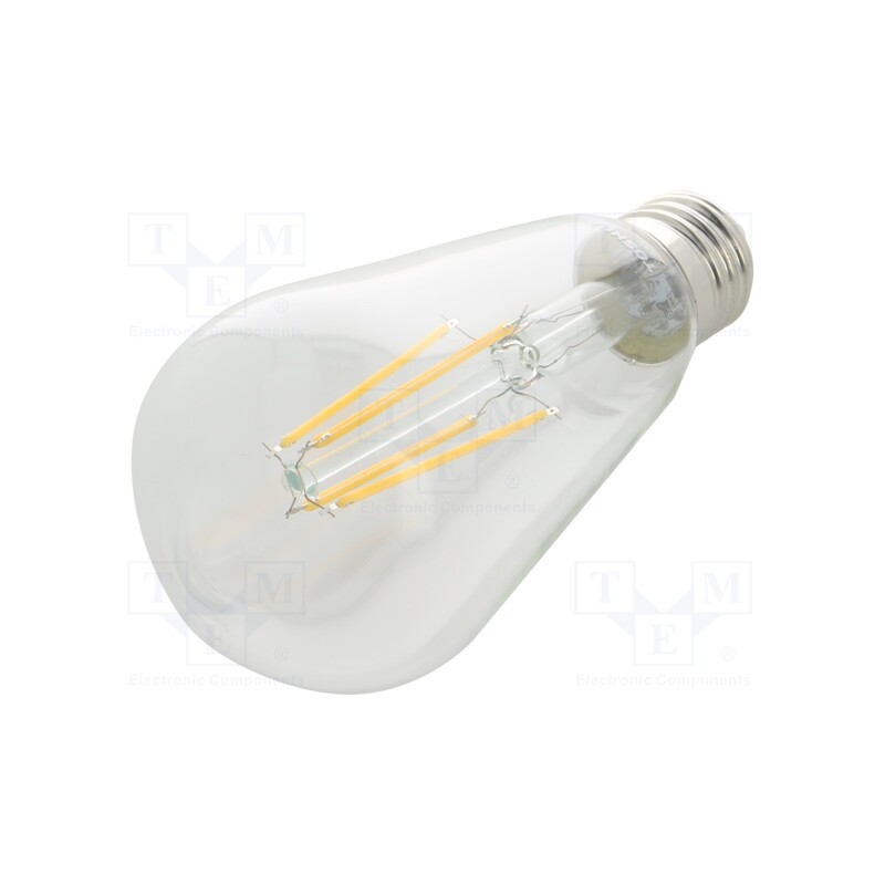 10 pcs : DELS-STW400767AE11 - LED lamp, warm white, E27, 230VAC, 806lm, 7W, 270°, 2700K, CRImin: 80