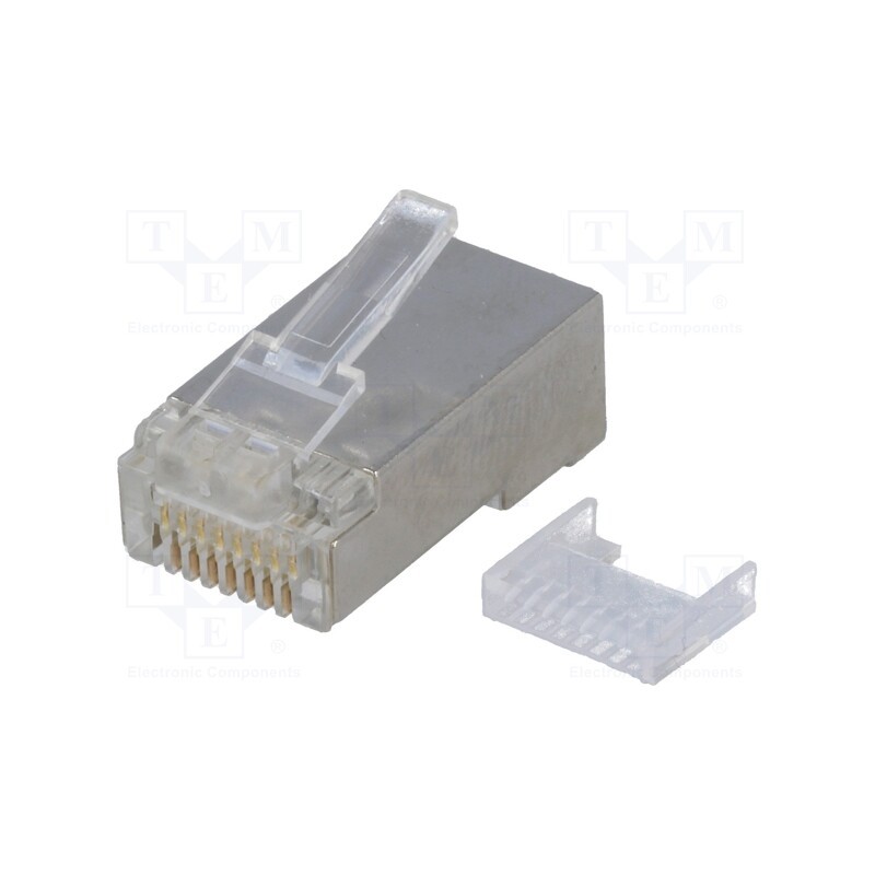 10 pcs : 391J00039X - Plug, RJ45, PIN: 8, Cat: 5e, shielded,with conductor guide