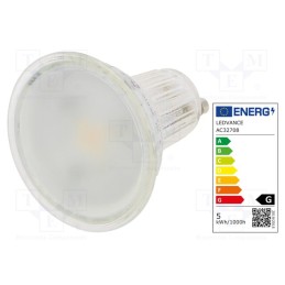 10 pcs : 4058075608016 - LED lamp, warm white, GU10, 230VAC, 350lm, P: 4.3W, 120°, 3000K