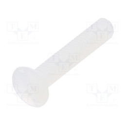 50 pcs : 8G203M3X16 - Screw, M3x16, 0.5, Head: countersunk, slotted, 1mm, polyamide