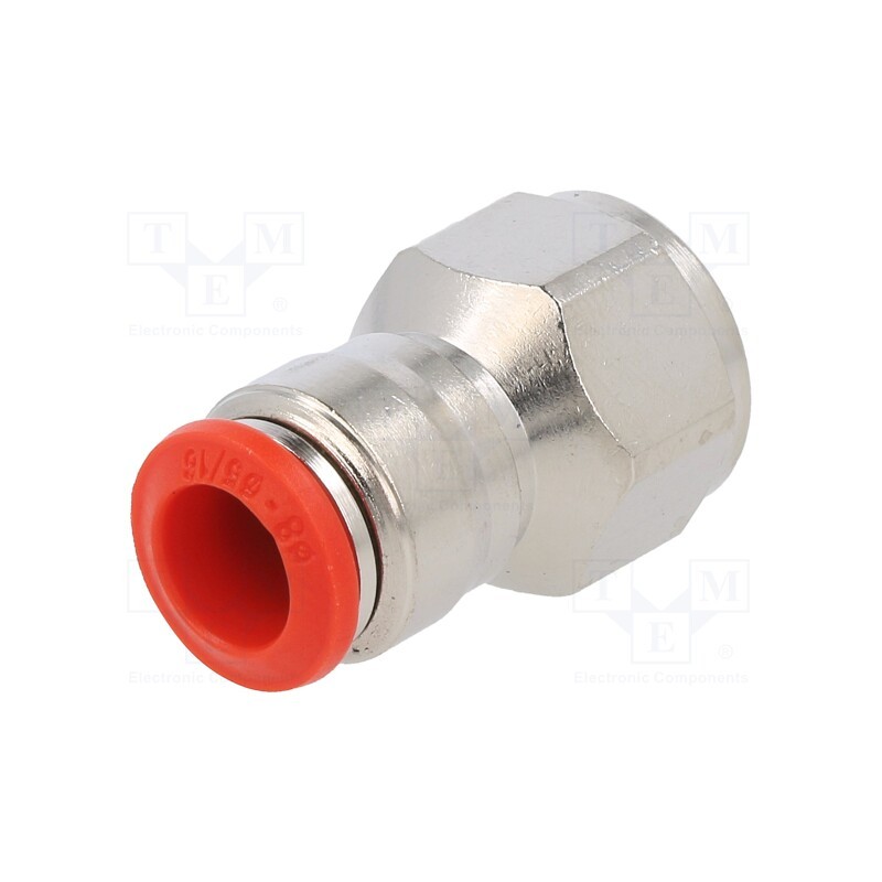 10 pcs : 50030 8-1/4 - Push-in fitting, straight, -0.99÷20bar, nickel plated brass