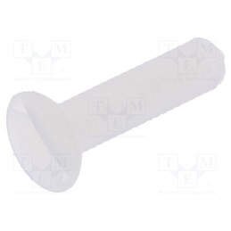 50 pcs : 8G203M3X12 - Screw, M3x12, 0.5, Head: countersunk, slotted, 1mm, polyamide