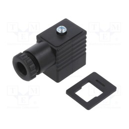 10 pcs : CEP/1 - Plug for coil, PIN: 3, black, 0÷230V, IP65, A: 20.8mm, B: 28.5mm