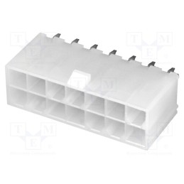 10 pcs : 39281143 - Socket, wire-board, male, Mini-Fit Jr, 4.2mm, PIN: 14, THT, 9A
