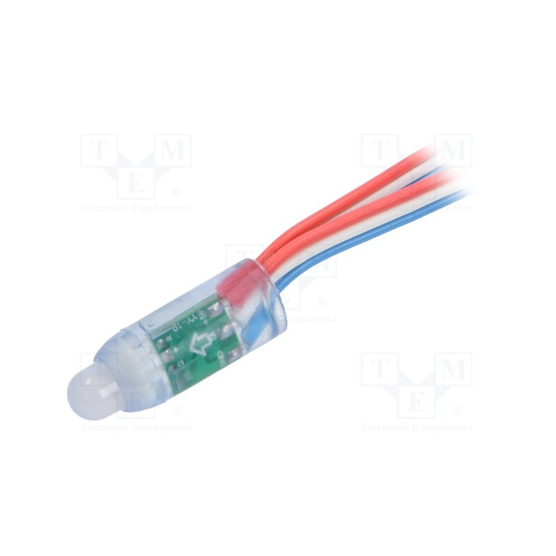 50 pcs : P012001NA3SA - LED, RGB, IP65, 140°, Ø12mm, Controller: UCS1903,WS2811, 5V