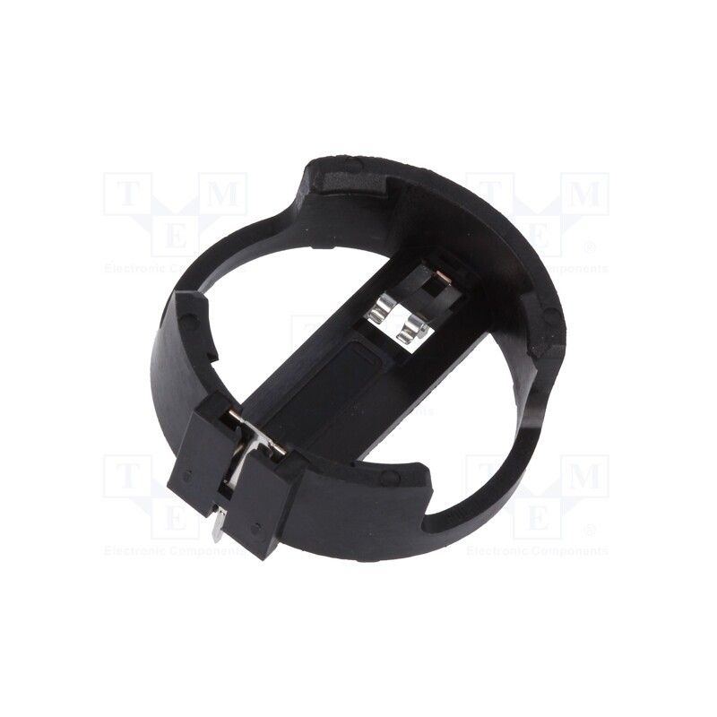 50 pcs : DS1092-06-B6P - Socket, CR2032,DL2032, Batt.no: 1, horizontal,THT, H: 8mm, black