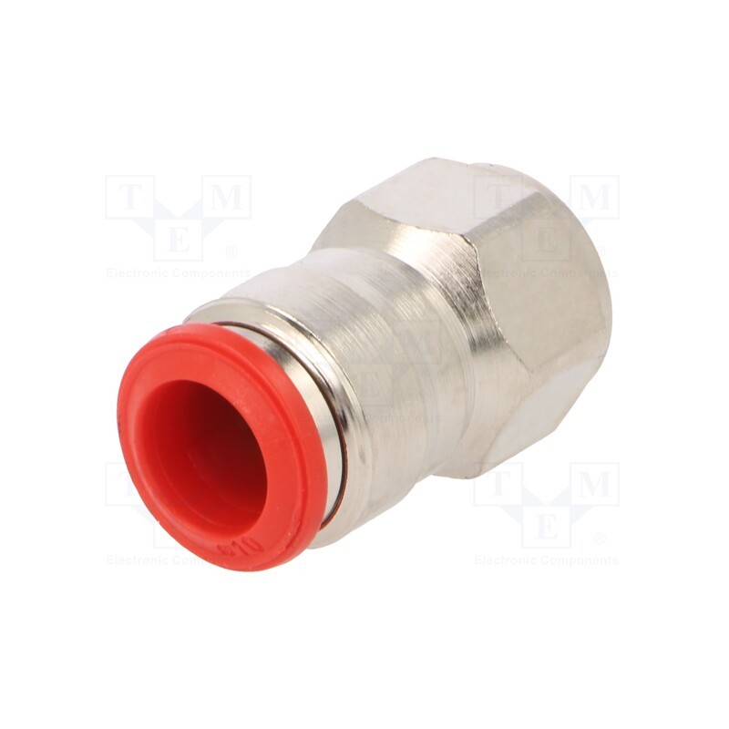 10 pcs : 50030 10-1/4 - Push-in fitting, straight, -0.99÷20bar, nickel plated brass