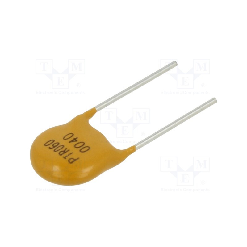 10 pcs : PTR060V0040-BK - Fuse: PTC polymer, 400mA, Imax: 40A, THT, PTR060V, bag