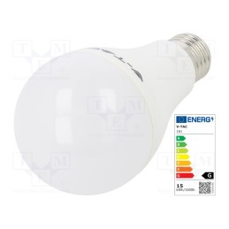 10 pcs : SKU 161 - LED lamp, cool white, E27, 220/240VAC, 1250lm, P: 15W, 200°, 6400K
