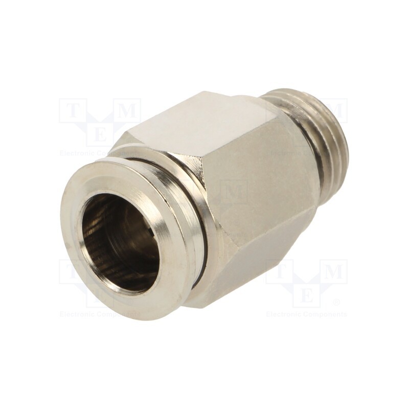 10 pcs : 57020 10-1/4 - Push-in fitting, straight, -0.99÷20bar, nickel plated brass